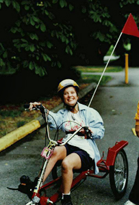 Phase II Scholar Jorja enjoys her ride Picture of Jorja on her bike