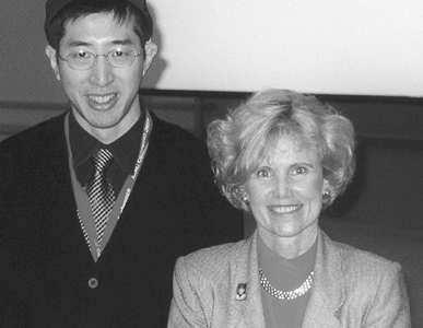 Picture of director Sheryl Burgstahler  and interpreter Mamoru Iwabuch