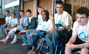 '09 Summer Study Interns talked to younger Scholars about their college plans. Picture of Scholar Panel.