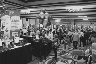 CSUN 2008 is a great resource to find the latest in accessible technology. Picture of vendor booths at CSUN.