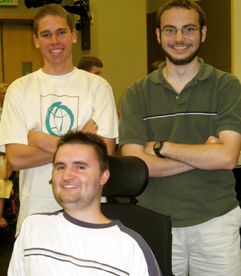 Chris and Aaron (Trailblazers) with Travis. Picture of Chris and Aaron (Trailblazers) with Travis.
