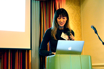 Faculty member Shiri Azenkot gives a presentation. Faculty member Shiri Azenkot gives a presentation.