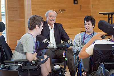 John Kemp mentors students with disabilities. John Kemp mentors students with disabilities.
