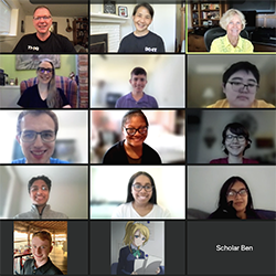 A Zoom meeting from Summer Study.