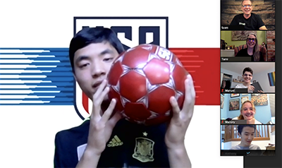 A Scholar shows off his hobby, soccer. A Scholar shows off his hobby, soccer.