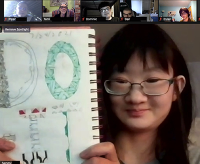 A Scholar shows off their Zentangle of DO-IT. A Scholar shows off their Zentangle of DO-IT.