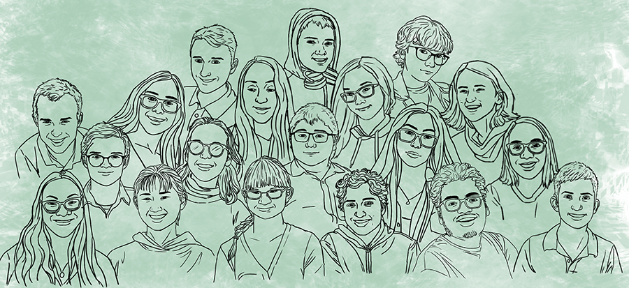 A drawing of the 2021 Scholars together.