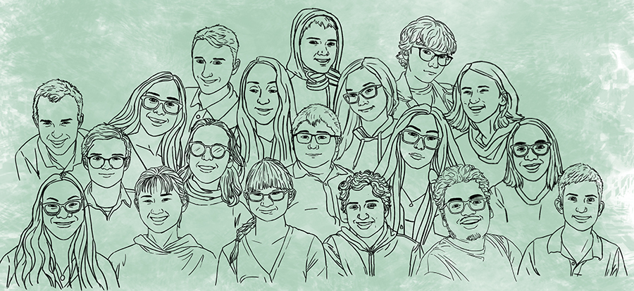 A drawing of the 2021 Scholars together. A drawing of the 2021 Scholars together.