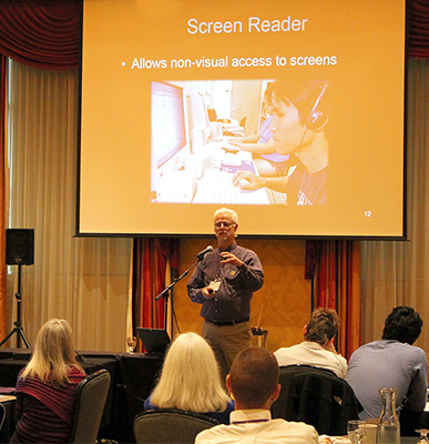 Richard Ladner gives a presentation about accessible technology.