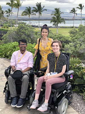 Team member Ather Sharif, his partner Trung Anh Nguyen, and team member Andrea Lane in Hawaii for the URMD grad cohort.