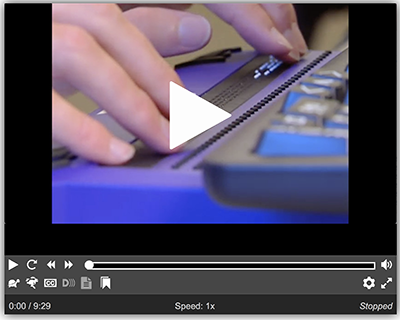 A screenshot from the Working Together: Computers and People with Sensory Impairments video
