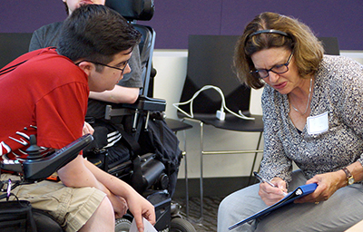 AccessComputing participant works with a faculty member to improve their resume. AccessComputing participant works with a faculty member to improve their resume.