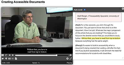 A showcase of AblePlayer with highlighted transcript and controls. A showcase of AblePlayer with highlighted transcript and controls.