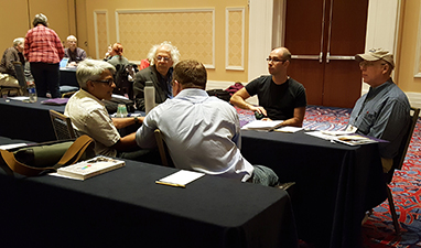 People discuss ideas at the AccessCS10K Capacity Building Institute.