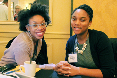 Two participants work together during the Accessible IT CBI.