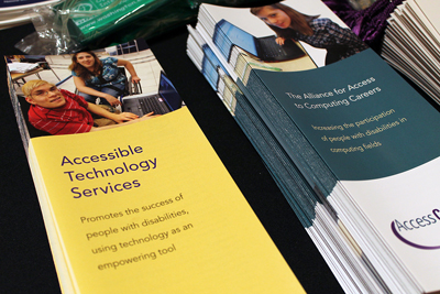 The Accessible Technology Services brochure, along with others.