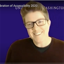 A screenshot of Bree at the UW Accessibility Celebration.