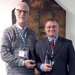 Richard Ladner and Andreas Stefik hold their awards.