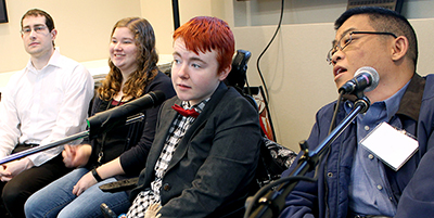 A panel of students with disabilities.
