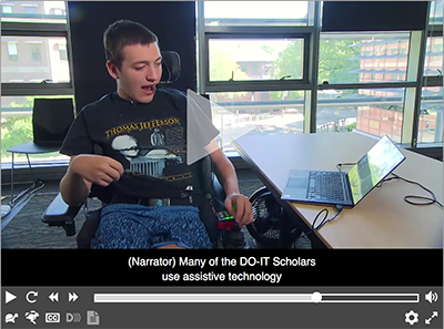 Video still from DO-IT’s new video, “DO-IT Scholars Discuss the Importance of College.” Video still from DO-IT’s new video, “DO-IT Scholars Discuss the Importance of College.”