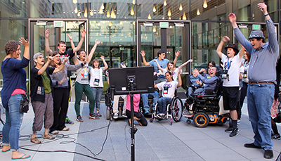 Scholars sing together at karaoke night during Summer Study 2016.