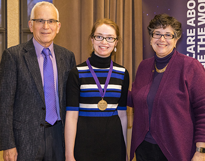 Hannah with her president’s medal.