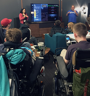 Scholars listen to a presentation at Microsoft during Summer Study 2017.