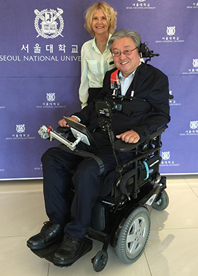 Sheryl stands with Professor Sang-Mook Lee. Sheryl stands with Professor Sang-Mook Lee.