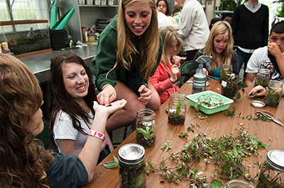 People doing a gardening activity.