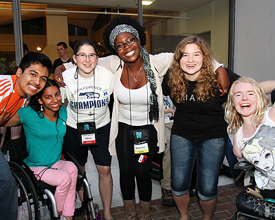 Students of different ability, race, and gender smiling together at Summer Study.