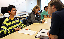 Student in an interview Image of a student in an interview