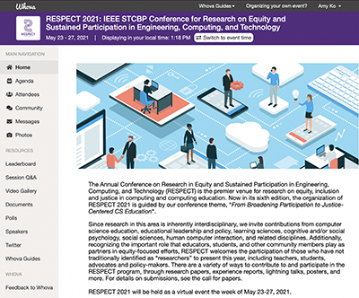 A screenshot of the RESPECT conference webpage.