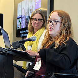 Kayla gives a presentation.