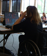 Student at a laptop computer Photo of a student at a laptop computer