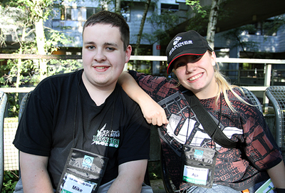 Image of two students smiling at the camera during Summer Study 2014