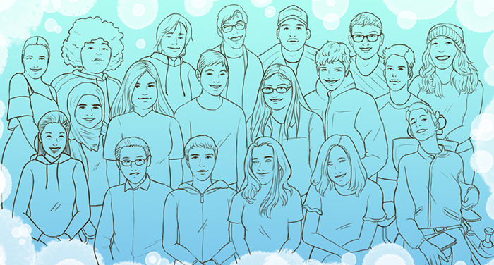 A drawing of the 2020 Scholars together.