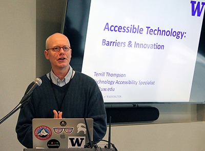 Terrill Thompson presents on accessible technology.