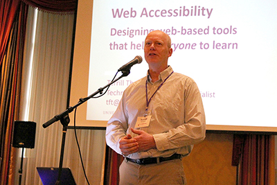 Terrill Thompson presents on web accessibility. Terrill Thompson presents on web accessibility.