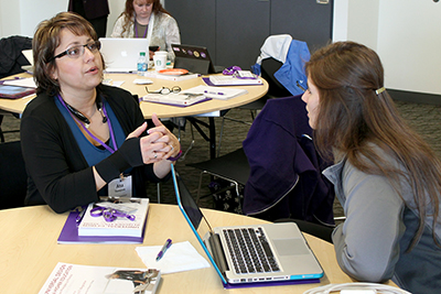 Two participants working together. Two participants working together.