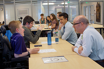 Students participate in mock interviews with local employers.