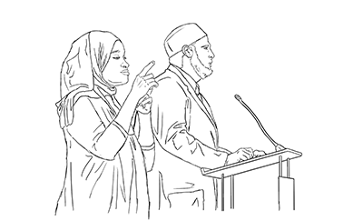 Women interpreting a speech 