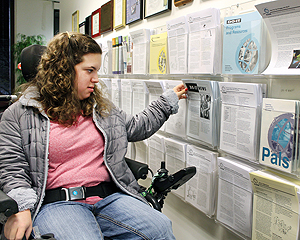 Image of a student browsing publications.