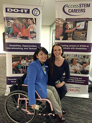 - Mizuki and DO-IT Scholars coordinator Tami Tidwell at the February 5th pizza party. - Mizuki and DO-IT Scholars coordinator Tami Tidwell at the February 5th pizza party.