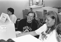 Photo of Don and Karyn in the computer lab