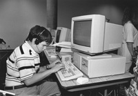 Photo of Eric in the computer lab