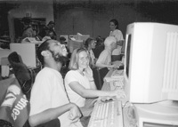 Photo of of James and Cheri in the computer lab.