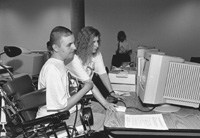 Photo of Mark and Serena in the computer lab