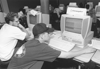 Chris and Corey in the computer lab Photo of Chris and Corey in the computer lab