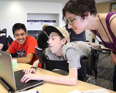 Image of a students collaborating on a project