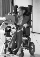 Stephen Hawking at Seattle University in 1993